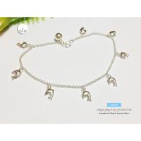 ราคา สร้อยข้อเท้าเงินแท้92.5% ลายผ่าหวาย ร้อยปลาโลมา (ห้อยกระดิ่ง 1 เม็ด) น่ารักๆ ไม่ใหญ่มากค่ะ ยาว 9.2-9.5" : L0059 (4917252914)