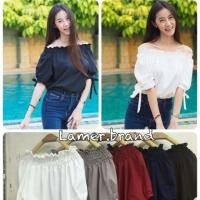 ราคา เสื้อปาดไหล่ สม็อค แขนมัดโบว์ (562225990)