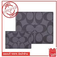 ราคา กระเป๋า coach f74993 มีใส้ CHARCOAL/BLACK ของแท้ 100% จาก USA กระเป๋าสตางค์ coach แท้ พร้อมส่ง มีหน้าร้าน (7410565215)