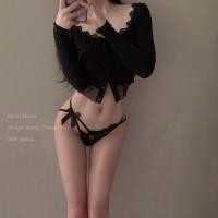 ราคา กางเกงในเซ็กซี่ผู้หญิง Sexyลูกไม้ ผูกโบว์ สีดำ ซีทรู นุ่มเบาสบาย (22776549704)