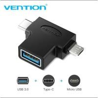 ราคา Vention Type C USB Adapter USB 3.0 OTG Adapter Cable 2 in 1 Micro USB OTG Converter (4742026113)