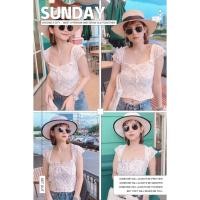 ราคา เสื้อคอเหลี่ยมลายดอกเดซี่งานฉลุแขนกุด (3955001453)