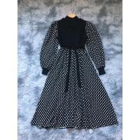 ราคา เดรสเกาหลีไหมพรมผ้ายืด มือ1 (22136323248)