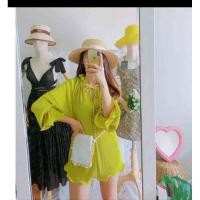 ราคา มินิเดรสสีเขียวมะนาว (9047740147)
