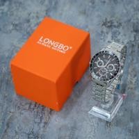 ราคา LS20/นาฬิกาข้อมือผู้ชายสีเงินหน้าปัดกลมดำ 10 เมตร แบรนด์ LONGBO (20493679731)