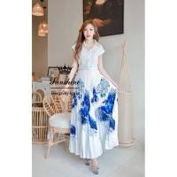 ราคา เดรสอัดพลีทยาวแสนสวย เนื้อผ้าอัดพลีททิ้งตัว มีน้ำหนัก (8056885316)