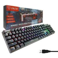 ราคา OKER Magic RGB Backlight Mechanical Keyboard Blue Switch รุ่น K84 (36991480)