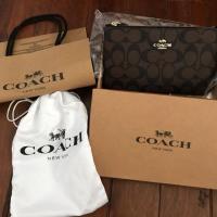 ราคา กระเป๋Coach Signature PVC Large Wristletคล้องมือ L รุ่น 1 ซิป อะไหล่ทอง (2562727373)