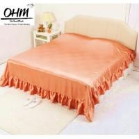 ราคา OHM ผ้าคลุมเตียงชายระบาย ผ้าซาตินแท้ 440 เส้น (เกรดพรีเมี่ยม) ขนาด 96 นิ้ว x 108 นิ้ว (สีส้มโอรส) (904865945)