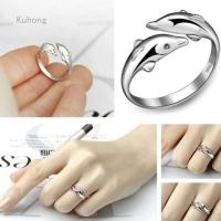 ราคา เครื่องประดับแหวนคู่รักเงิน 925 รูปปลาโลมาคู่ 2 ชิ้น (1205679107)