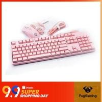 ราคา Motospeed CK700 Keyboard And Mouse Gaming ชุดคีย์บอร์ดเมาส์เกมมิ่ง สีชมพู (คีย์อังกฤษล้วน) (2800417871)