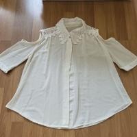 ราคา used เสื้อเชิ้ตแขนสั้นซีทรูสีขาว (23533833521)