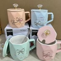 ราคา Double.thai แก้วกาแฟแก้วน้ำเซรามิค มีฝาปิด พร้อมที่จับ สไตล์ญี่ปุ่น สีพาสเทล 320ml (21828085885)