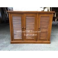 ราคา (ส่งฟรี!)ตู้รองเท้า ตู้ใส่ของ ตู้อเนกประสงค์(มีแบบประตู2แบบให้เลือก) จากไม้สักทอง มีบานเปิดและบานสไล์ (2649762849)