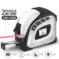 ราคา InnTech 2-IN-1 ตลับเมตรเลเซอร์วัดระยะ ตลับเมตรเลเซอร์ดิจิตอล 5 เมตร / 40 เมตร พร้อมจอแสดงผล LCD + USB Charging LMP-540 (4417423253)