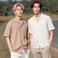 ราคา เสื้อเชิ้ตฮาวาย ผ้า Oxford สีพื้น (21671719923)