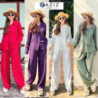 ราคา ทักก่อนสั่งชุดเซทผ้าสปัน เสื้อเชิ้ต แขนยาว อก44”+กางเกงขายาว oaziz (17363349236)