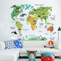 ราคา สติ๊กเกอร์แผนที่โลก( world map sticker )สติ๊กเกอร์เรียนรู้เรื่องภูมิศาสตร์ทวีปโลก (13104659973)
