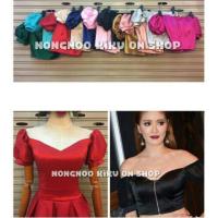 ราคา [SALEเหลือสีชมพูอ่อน1,สีมิ้น1] เสื้อปาดไหล่แขนตุ๊กตาผ้าไหมเทียม (59578233)