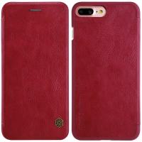 ราคา เคสฝาพับ iPhone 8 Plus, 7 Plus เคสหนังแท้% Nillkin Qin Leather Case สีแดง (1093144418)