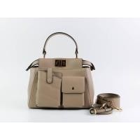 ราคา กระเป๋าหนังแท้ FD peekaboo pocket bag gold hardware หนังวัวแท้ 100% มีช่องใส่ของได้ 2 ด้าน (7017204721)