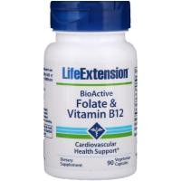 ราคา Life Extension, BioActive, Folate & Vitamin B12, 90 Vegetarian Capsules (4951728648)