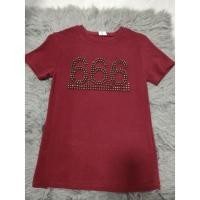 ราคา เสื้อยืดผ้าเด้งสีแดงงานปัก (16317979218)