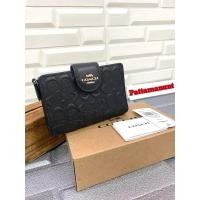 ราคา กระเป๋าเงิน COACH ใหม่ ลาย C นูนดำ (20885564347)