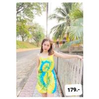 ราคา ชุดเซ็ทเสื้อสายเดี่ยว+กางเกงขาสั้นมัดย้อมพาสเทล (21000657171)