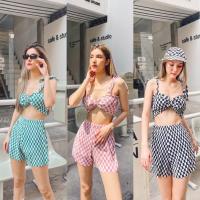 ราคา Pleats Chess Set ชุดเซ็ตกางเกงขาสั้น+ เสื้อ ผ้าอัดพลีท (12375373052)