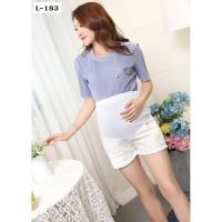 ราคา กางเกงคนท้องขาสั้น ด้านหน้าเป็นผ้าลูกไม้ ช่วงเอวปรับได้ (107571578)