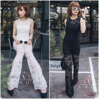 ราคา จั๊มสูทลูกไม้ทั้งตัว ทรงขาม้า (287057751)