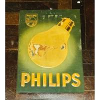 ราคา ป้ายสังกะสีหลอดไฟ Philips แบบปั้มนูน ตั้งได้ แขวนได้ ของเก่าแท้ เดิมๆ (19432304263)
