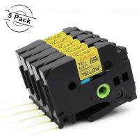 ราคา 5pcs 12mm TZe-631 label tape TZ631 Brother black on yellow (6985254394)