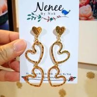 ราคา ต่างหูแฟชั่นรูปหัวใจสีทองพร้อมส่ง (2536598937)