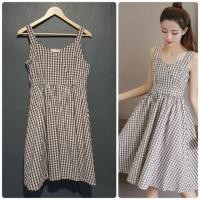 ราคา ชุดเดรสสายเดี่ยว ลายสก๊อต สีน้ำตาล (7833686508)