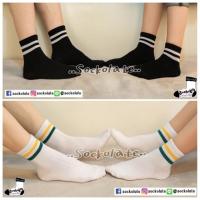 ราคา ถุงเท้าแฟชั่น old school socks โอลสคูล ข้อสั้น ลายแถบ 2เส้น / 3เส้น (376720143)
