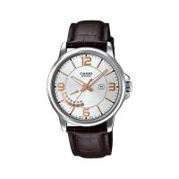 ราคา CASIO นาฬิกาข้อมือผู้ชาย สายหนัง สีน้ำตาล รุ่น MTP-E124L-7AVDF (246952784)