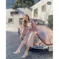 ราคา ️ SET 2ชิ้น มือ1ป้ายห้อย (ผ้าร่องยืด..ไหมพรม)แขนยาวพองสก๊อต + เสื้อกั๊กลายสก๊อต มีซิปข้าง (22252304046)