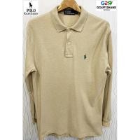 ราคา POLO RALPH LAUREN แท้ เสื้อยืดโปโลแขนยาวสปอตสีครีม (3344566672)