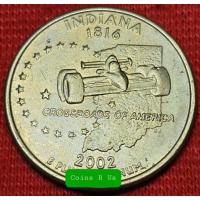 ราคา เหรียญต่างประเทศ อเมริกา ควอเตอร์ มลรัฐ Indiana ปี 2002 ขนาด 24.26 มม. ผ่านใช้สวยงามน่าสะสม (10835224367)