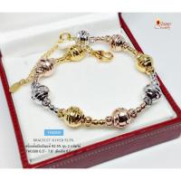 ราคา สร้อยข้อมือเงินแท้ 92.5% ชุบ 3 กษัตริย์ งานร้อยเม็ดเงินอิตาลี เรือนเงินแท้ (สร้อยงานอิตาลี) TH0300 (5929348712)