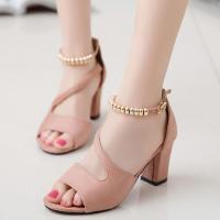 ราคา ✨พร้อมส่ง✨ รองเท้าส้นสูงปิดส้น มีสายรัดข้อเท้า (13633247419)