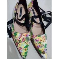 ราคา Zara TRF รองเท้าหัวแหลมลายดอกไซส์ 41 น่ารักๆ (1418383803)