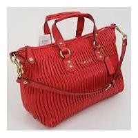 ราคา Coach 23966 Ashley GATHERED TWIST LEATHER - RASBERRY ของแท้ พร้อมส่ง (1569037671)
