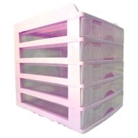 ราคา ℗ตู้ลิ้นชัก 5 ชั้น พร้อมถาดบน สีม่วงพาสเทล Organizer with upper tray Purple Pastel color (11511287148)