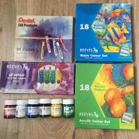 ราคา สีชอล์ค สีชอล์คน้ำมัน สีน้ำ สีอะคริลิค Reeves Pentel Kenton แพคเกจเก่า ราคาถูก (6543972390)