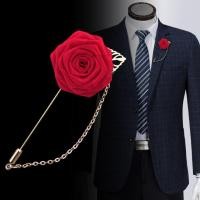 ราคา เข็มกลัด รูปดอกไม้ สําหรับติดเสื้อสูท งานแต่งงาน Men's Suit Rose Flower Brooches Canvas Fabric Ribbon Tie Lapel Pin (20680486391)