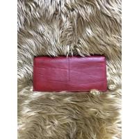 ราคา กระเป๋าสตางค์ใบยาว 2 พับ หนังแท้สีแดง แบรนด์ Nicole ของแท้ #มือ2 (6149773222)