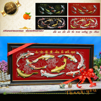 ราคา กรอบรูปมงคลปลาคราฟ 9 ตัวรูปกำมะหยี่กรอบรูป ผ้ากำมะหยี่พิมพ์ลาย ของที่ระลึก (13904609389)